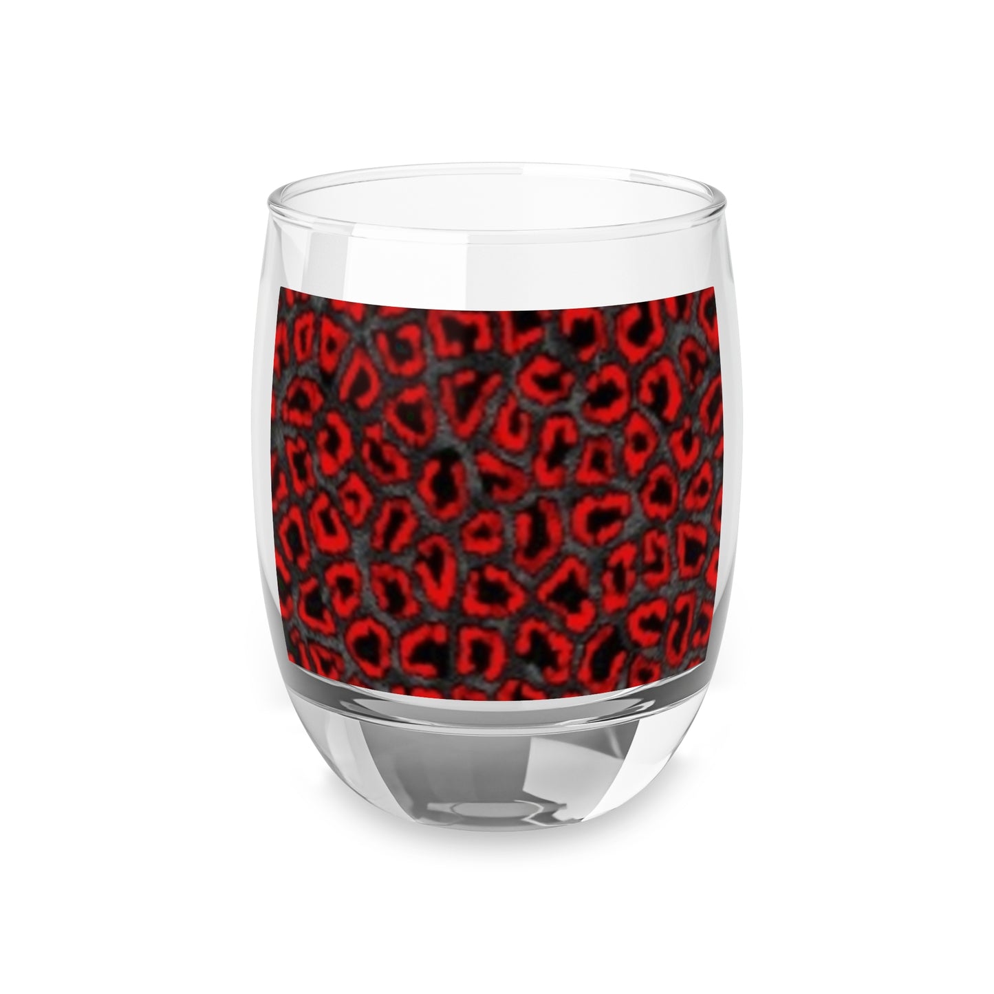 Wild Red Leopard Print Whiskey Glass - Perfect Gift for Whiskey Lovers and Animal Print Enthusiasts