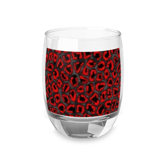 Wild Red Leopard Print Whiskey Glass - Perfect Gift for Whiskey Lovers and Animal Print Enthusiasts