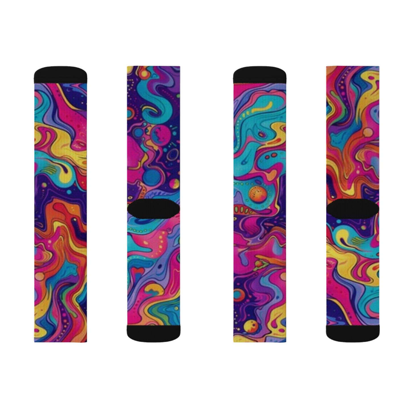 Vibrant Sublimation Socks – Colorful Abstract Design for Everyday Comfort