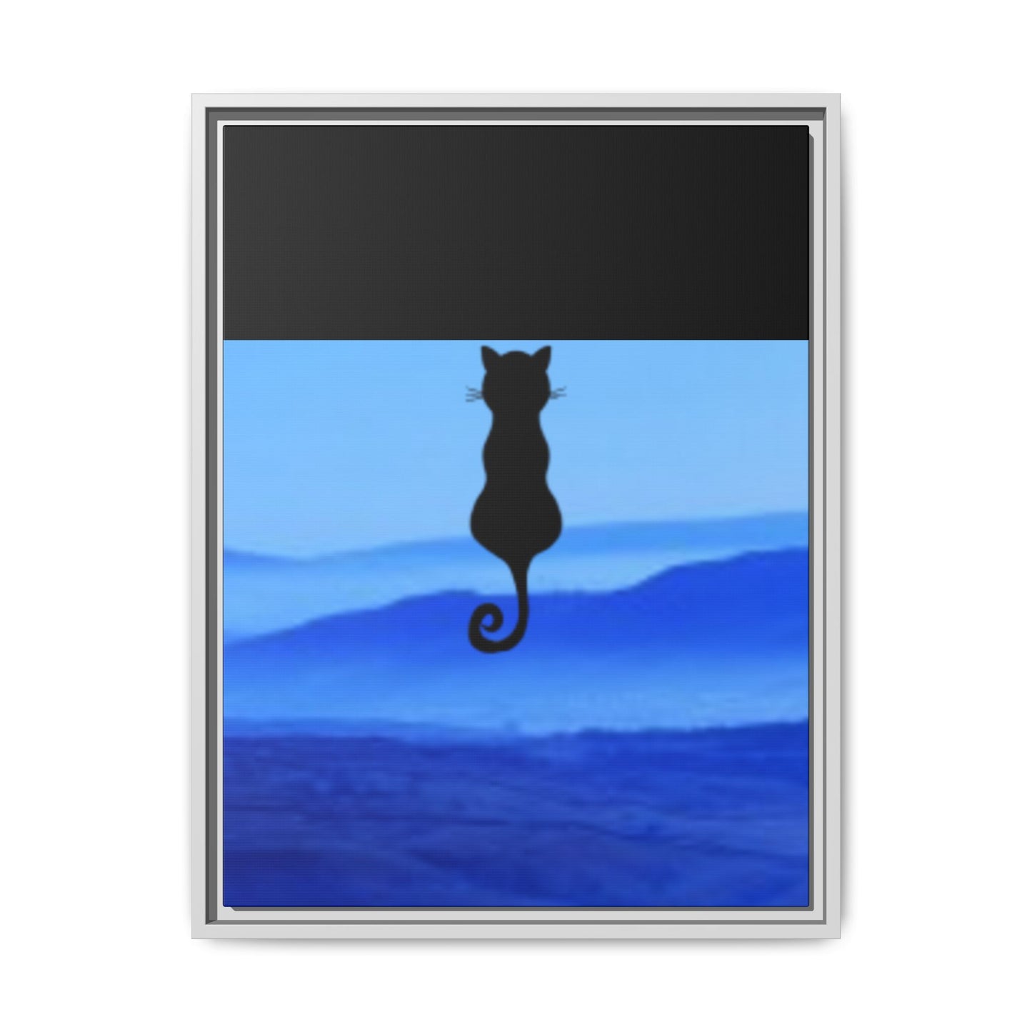 Framed Cat Silhouette Art Print, Wall Decor, Cat Lover Gift, Home Office Art, Pet Memorial