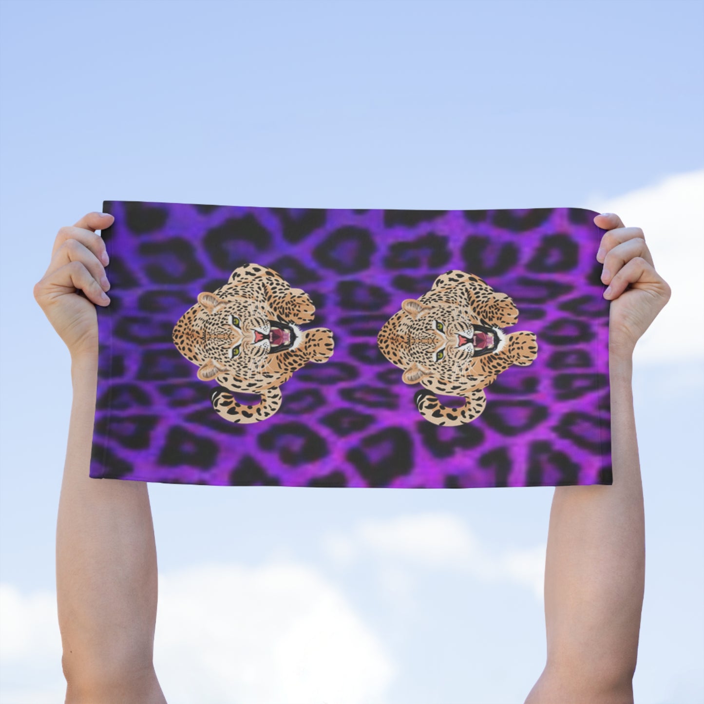 Fierce Leopard Print Rally Towel for Sports and Events
