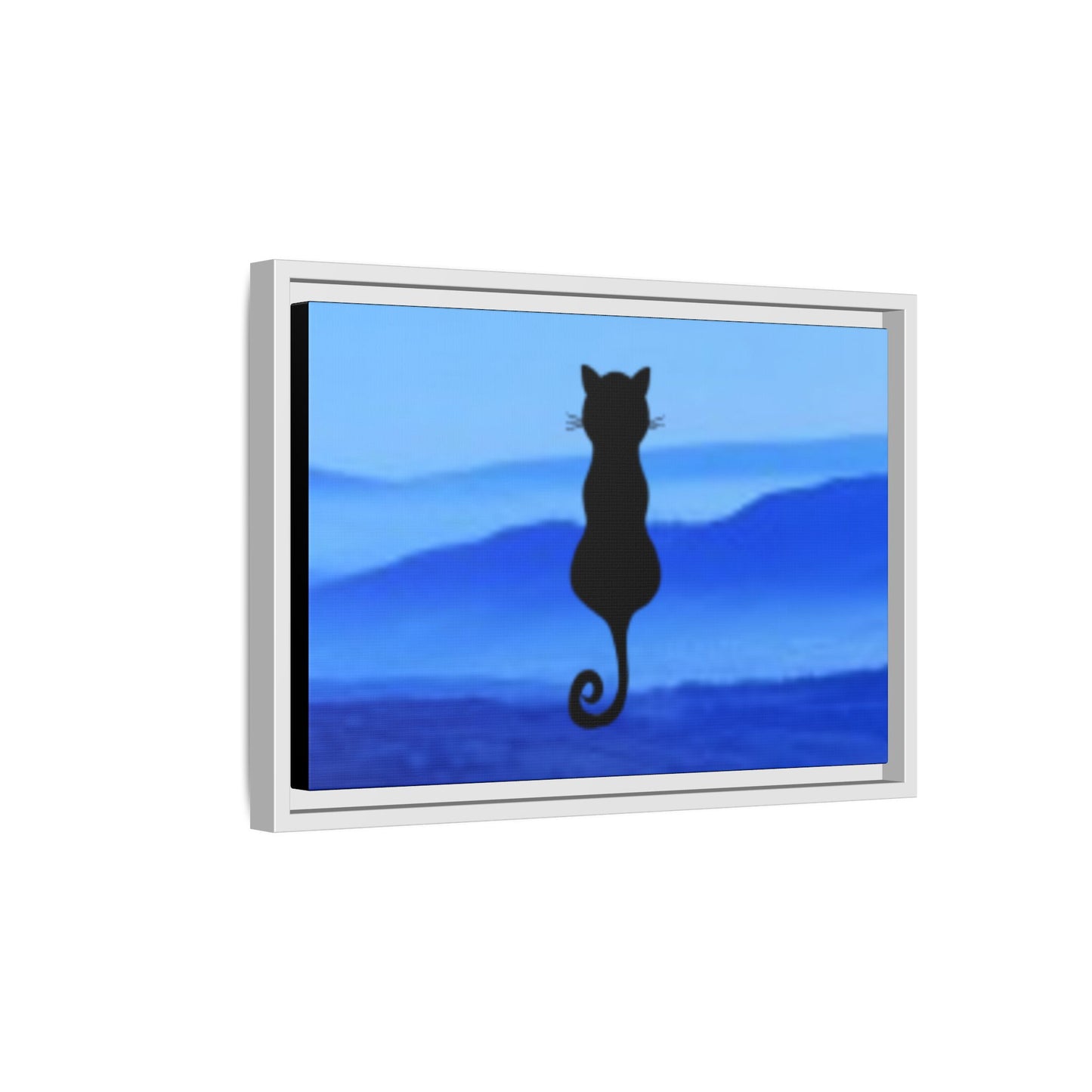 Framed Cat Silhouette Art Print, Wall Decor, Cat Lover Gift, Home Office Art, Pet Memorial