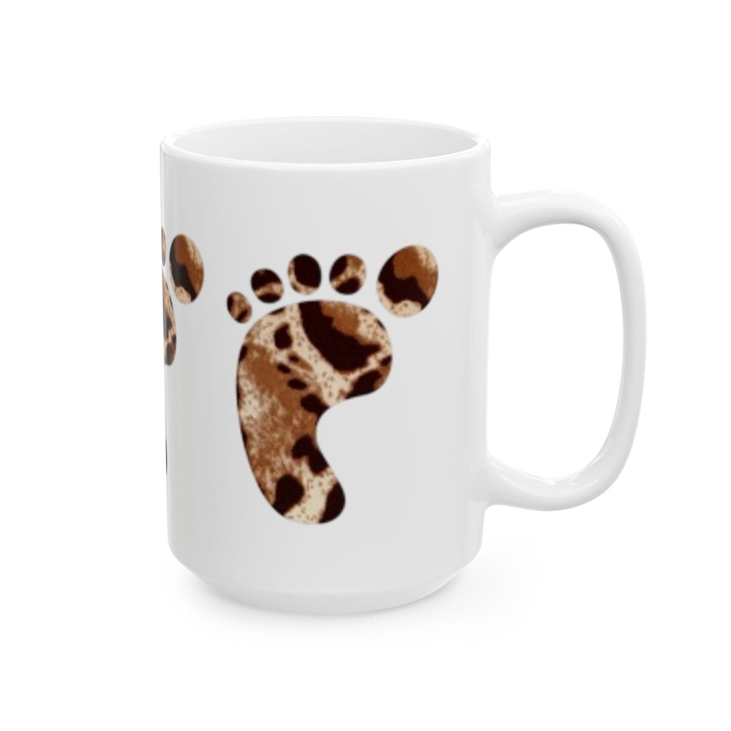 Bonita taza de cerámica con huellas de animales (325 ml y 433 ml), perfecta para amantes del café y los animales.