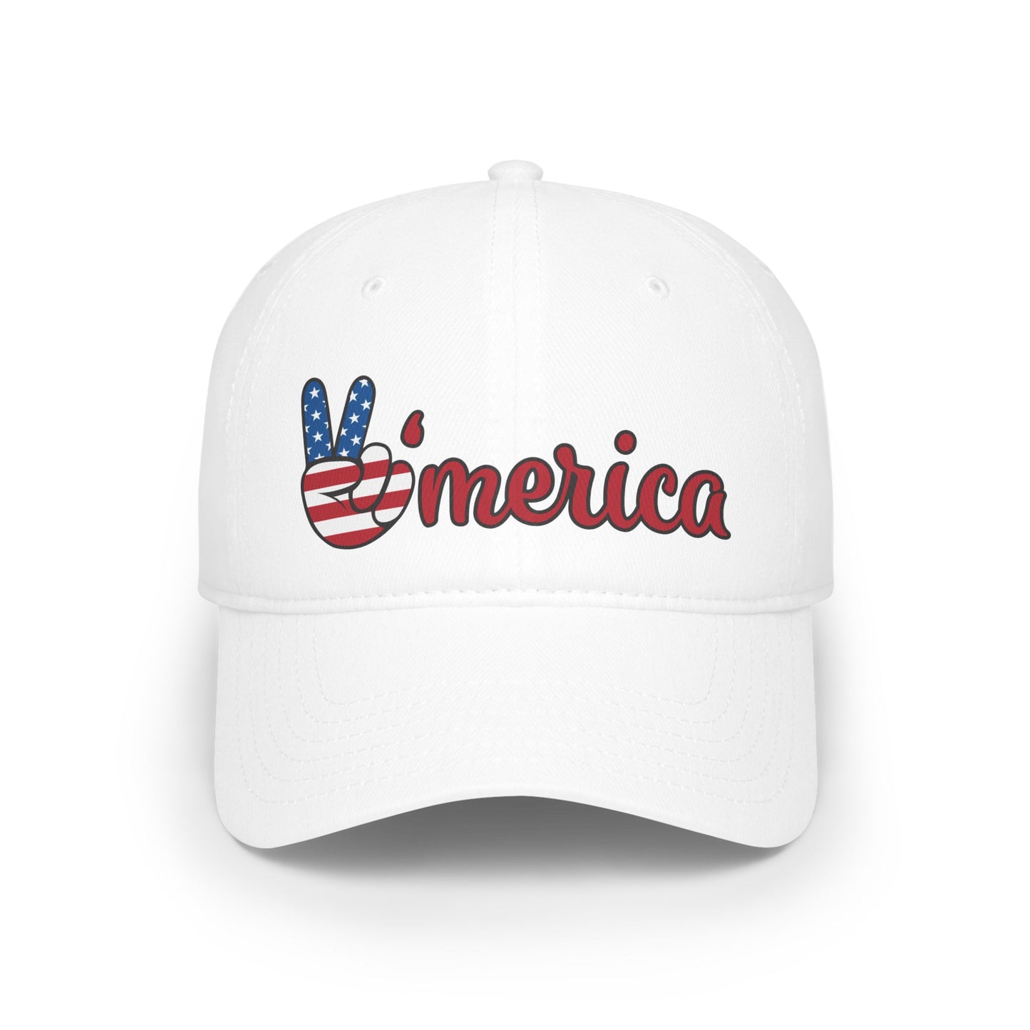 Casquette de baseball à profil bas avec symbole de la paix en Amérique