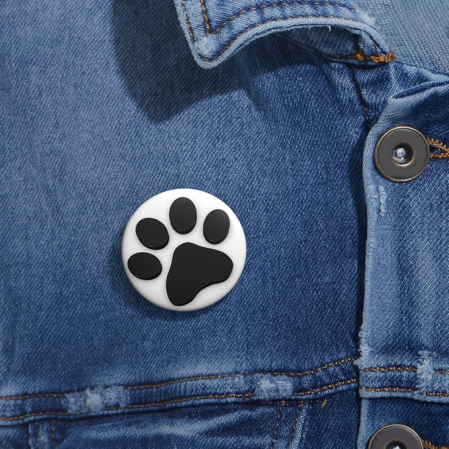 Custom Pin Buttons Dog Print Paw