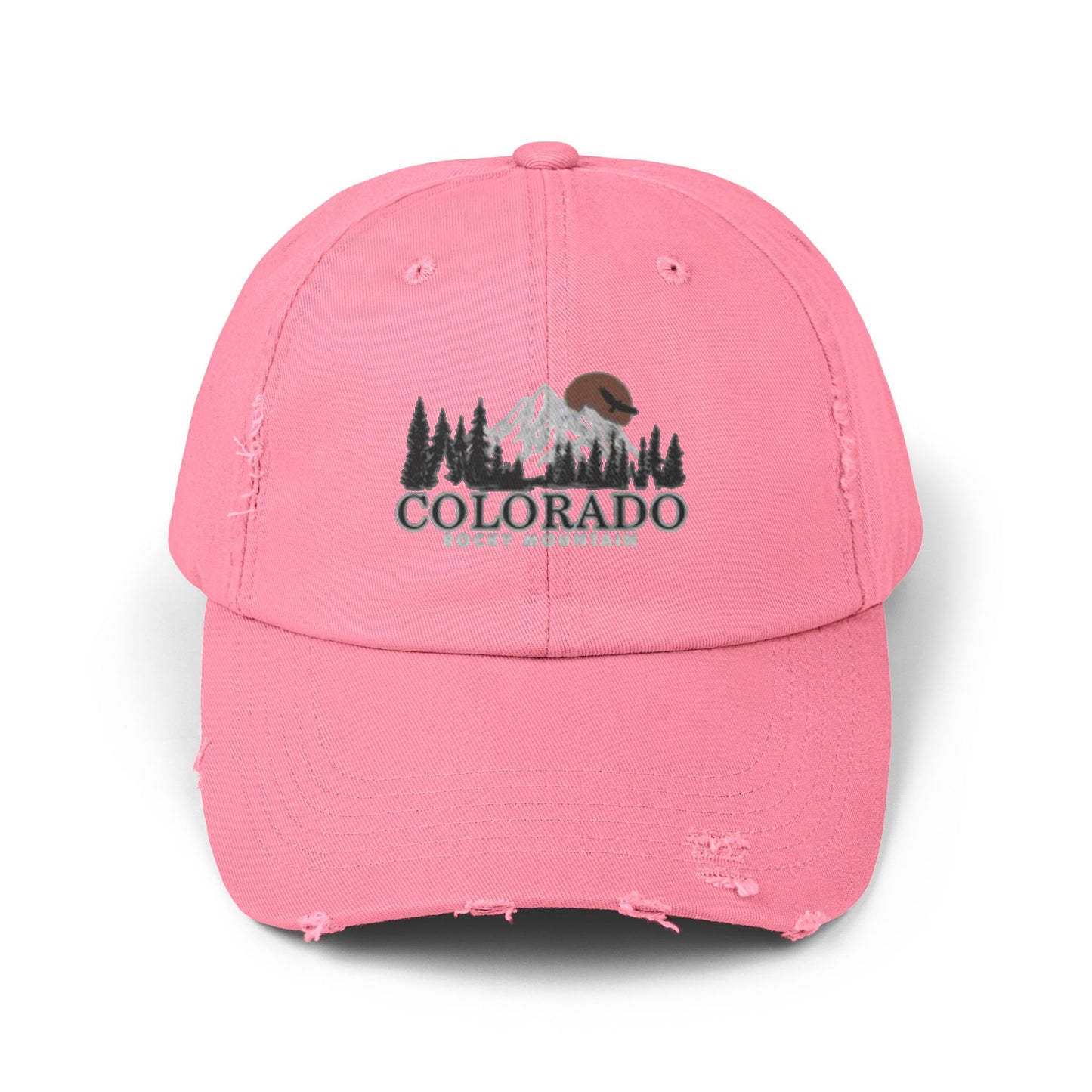 Unisex Distressed Cap - Colorado Rocky Mountains Adventure Hat