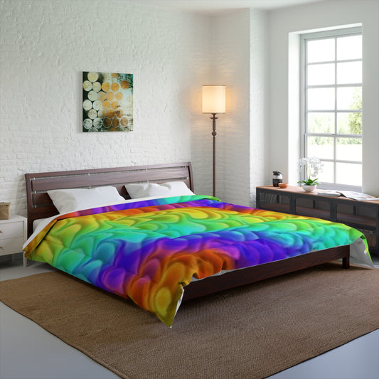Comforter 104"x 88" Rainbow of Colors Fabulous Birthday Gift!