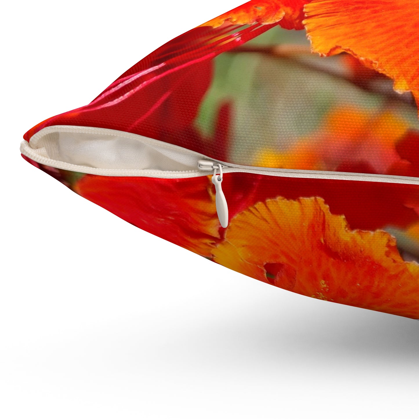 Vibrant Orange Flowers Square Pillow