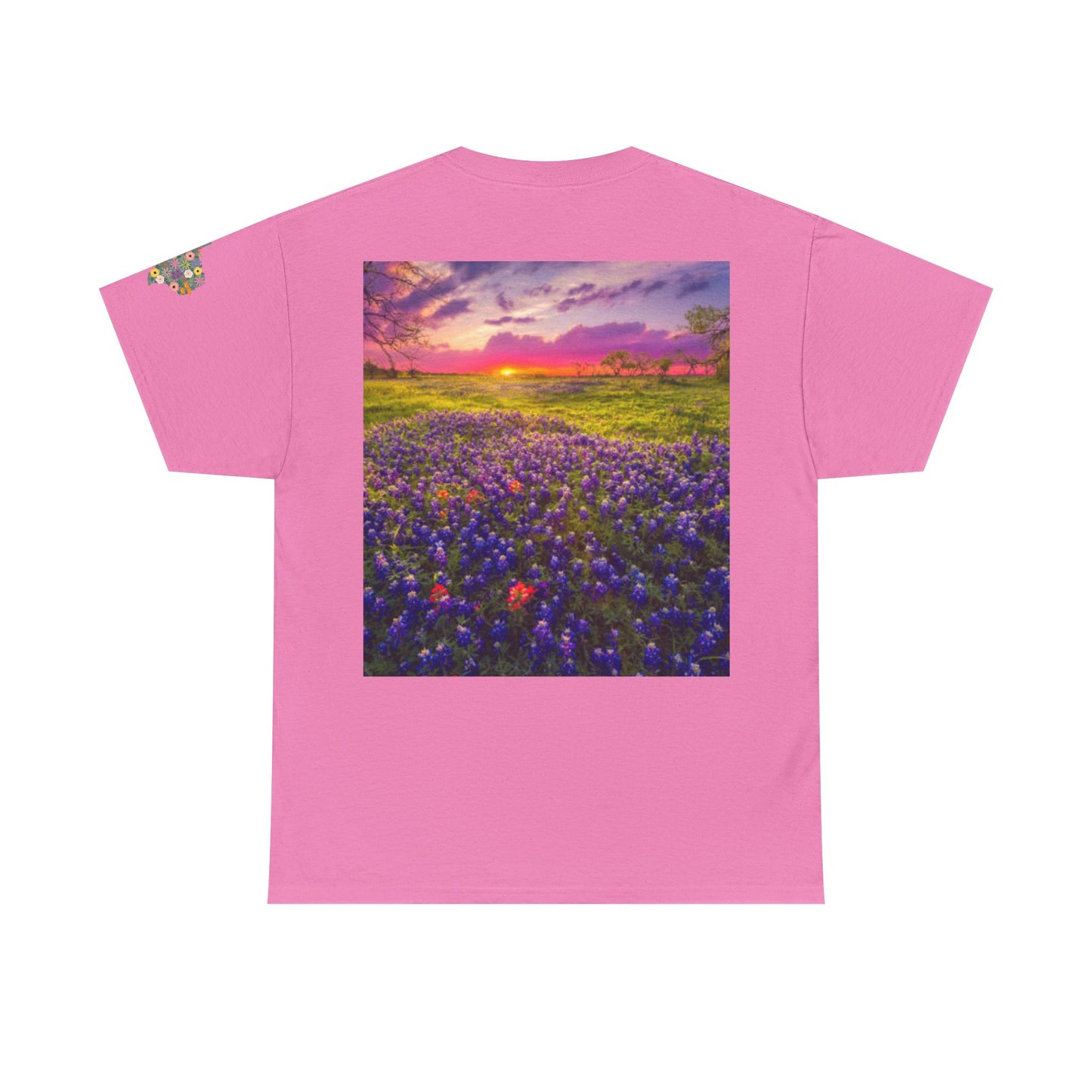 Sunflower Bluebonnets Texas, Customizable T-Shirt for Gardening Lovers, Casual Wear, Gift for Nature Enthusiasts, Spring Fashion