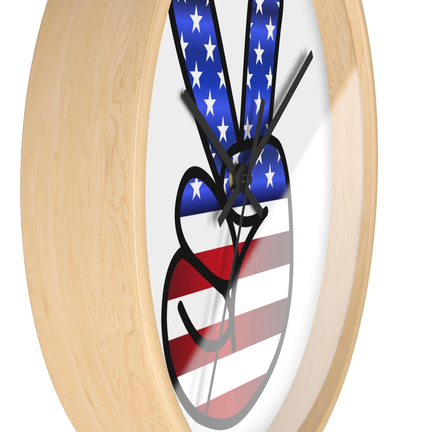 Wall Clock Red White Blue Peace Sign