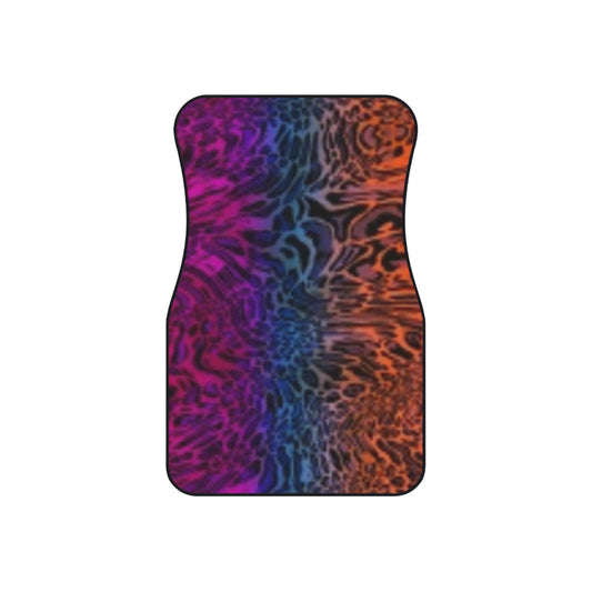 Vibrant Animal Print Car Mats Set of 4 - Colorful Abstract, Auto Interior Decor, Gift for Car Lovers, Stylish Floor Mats, Car Accessories