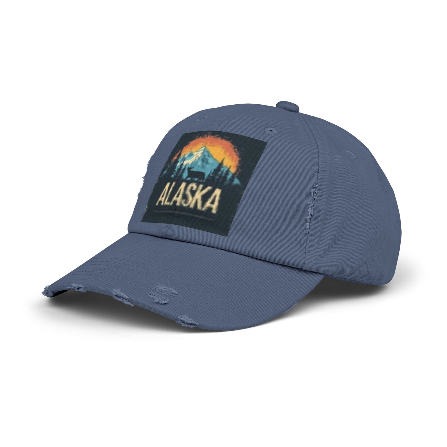 Gorra unisex desgastada - Gorra con gráfico vintage de montaña de Alaska 