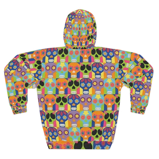 Sweat à capuche unisexe coloré motif tête de mort inspiré du Jour des morts 