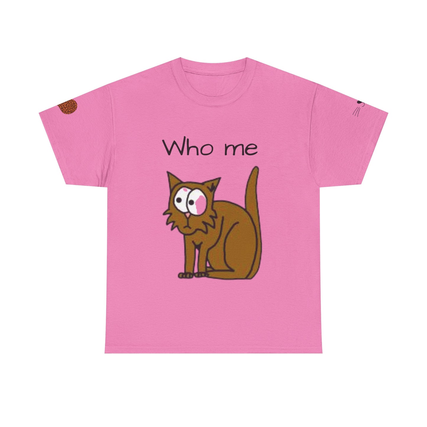 Funny Cat Unisex Heavy Cotton T-shirt - 'Who Me?' Graphic Shirt