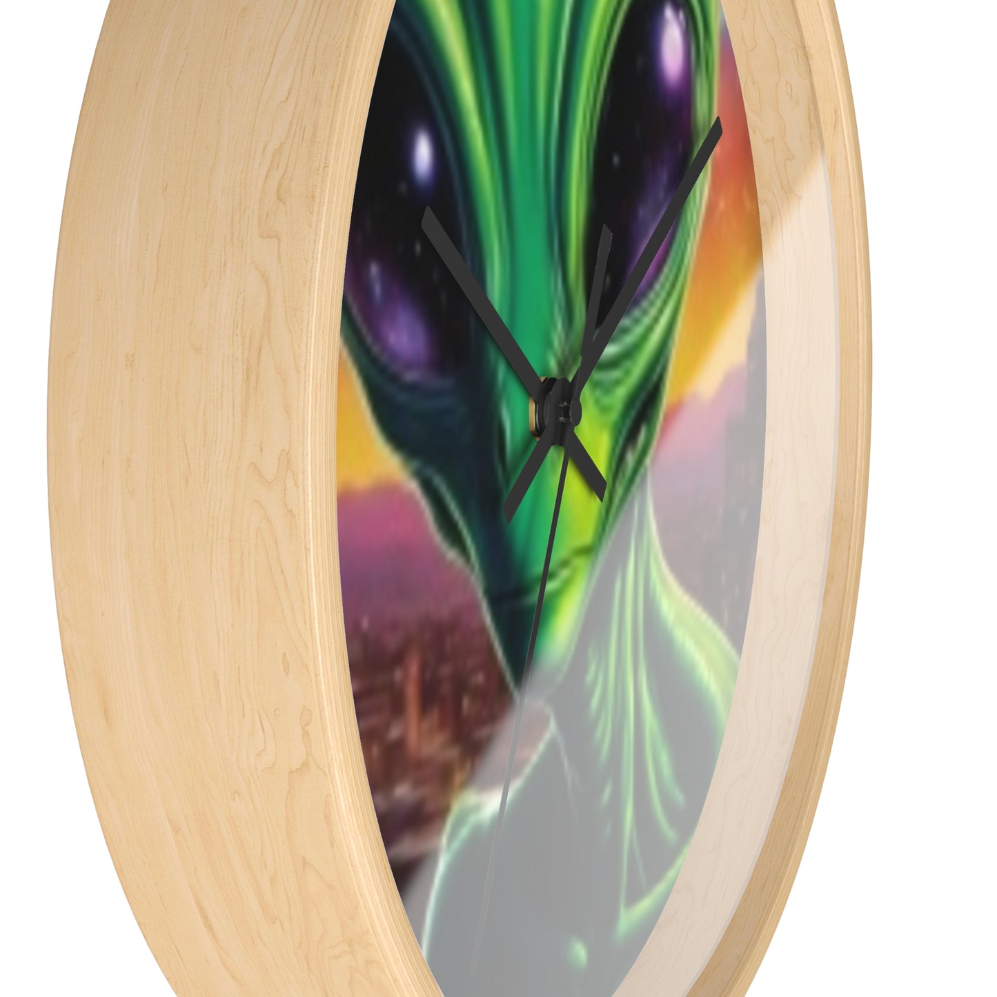 Wall Clock Green Alien