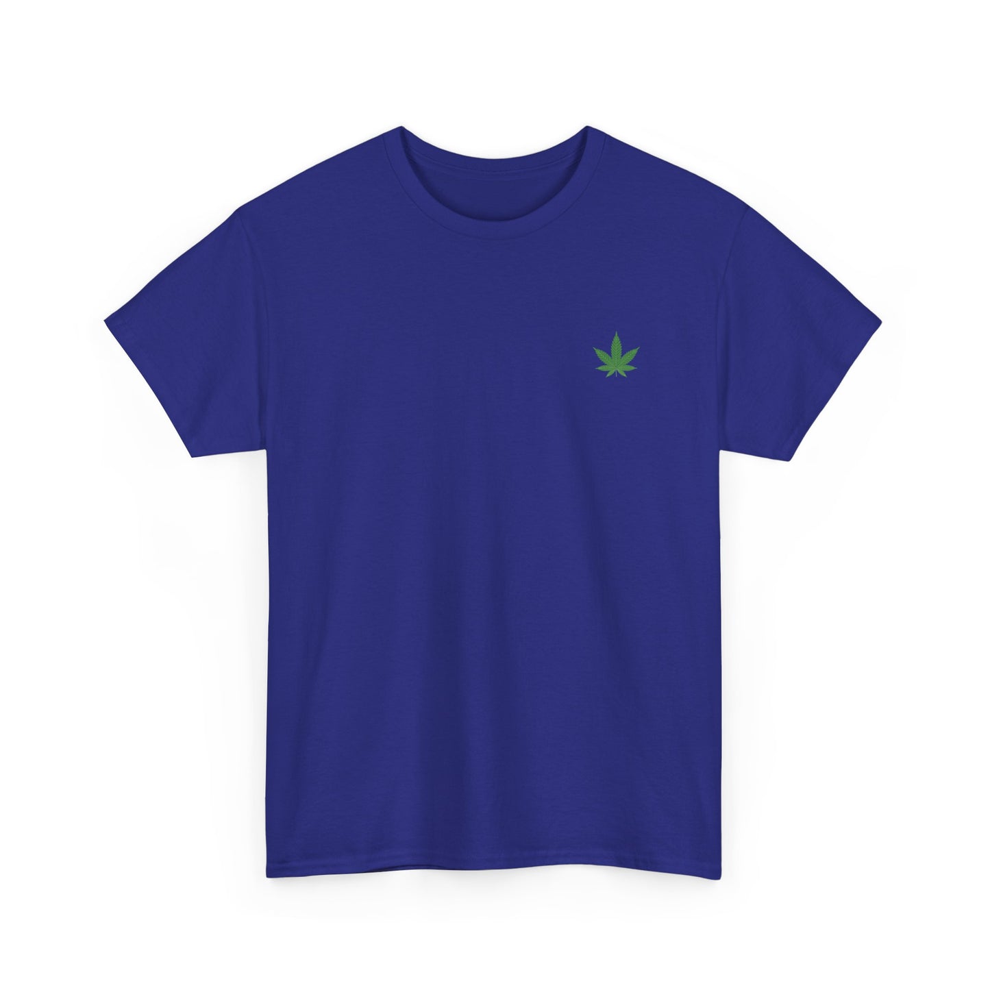 T-shirt unisexe en coton épais avec motif feuille de cannabis verte