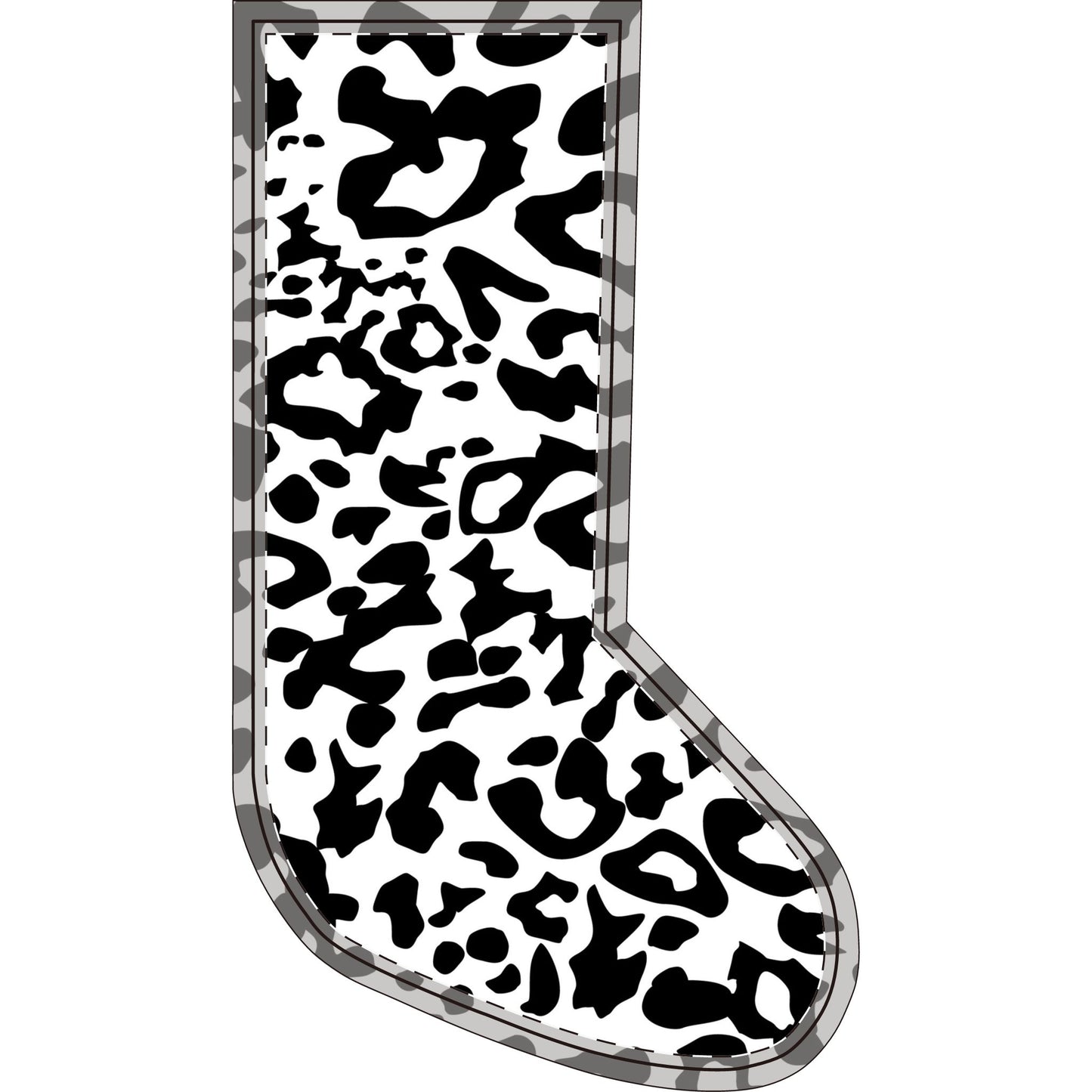 Christmas Stockings (Flannel) Black Animal Print
