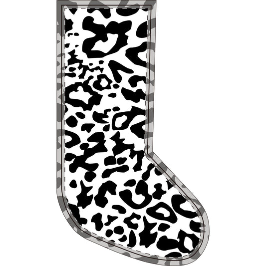 Christmas Stockings (Flannel) Black Animal Print