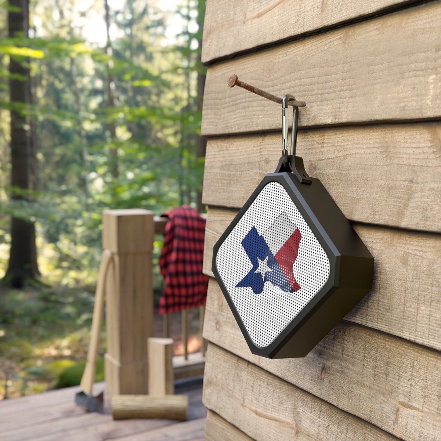 Altavoz Bluetooth impermeable con la bandera de Texas: perfecto para aventuras al aire libre 