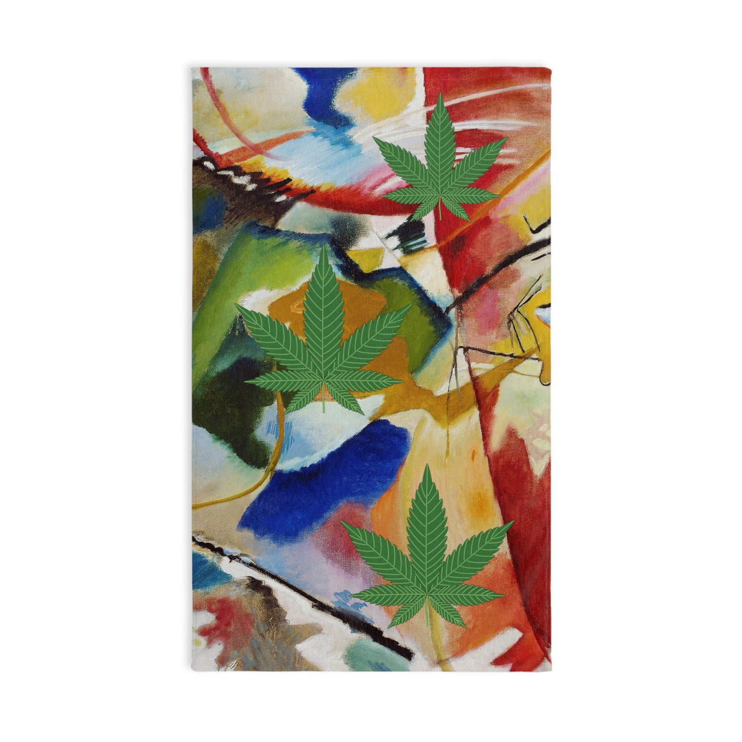 Hand Towel 16"x28" Size Multi Color Marijuana Leaf Matching Bath and Face Towel