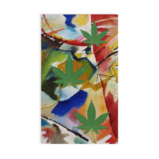 Hand Towel 16"x28" Size Multi Color Marijuana Leaf Matching Bath and Face Towel