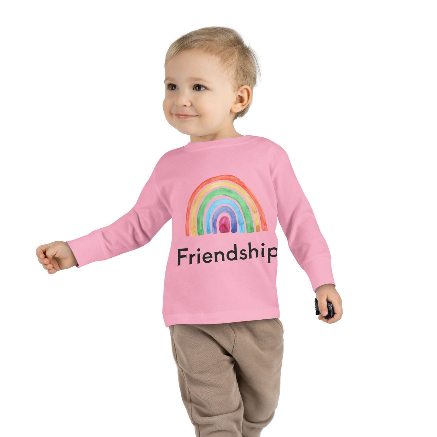 Rainbow ‘Friendship’ Patriotic Cat Toddler Long Sleeve T-shirt Fabulous Gift!
