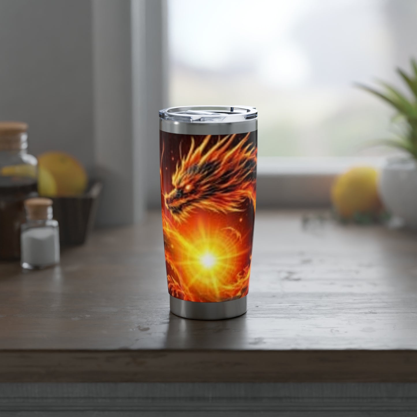 Vibrant Dragon Tumbler | 20oz Travel Mug | Fire-Dragon Design | Perfect for Adventurers, Gifts for Holidays & Celebrations, Insulated [...]