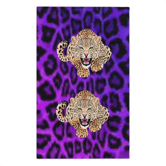 Fierce Leopard Print Rally Towel for Sports and Events