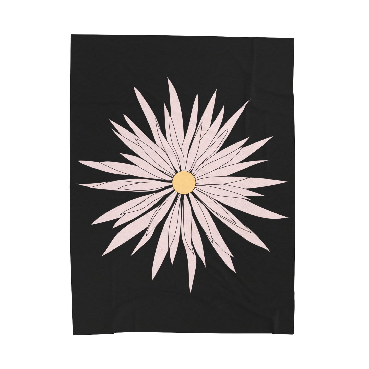 Manta de felpa de terciopelo con flores blancas grandes