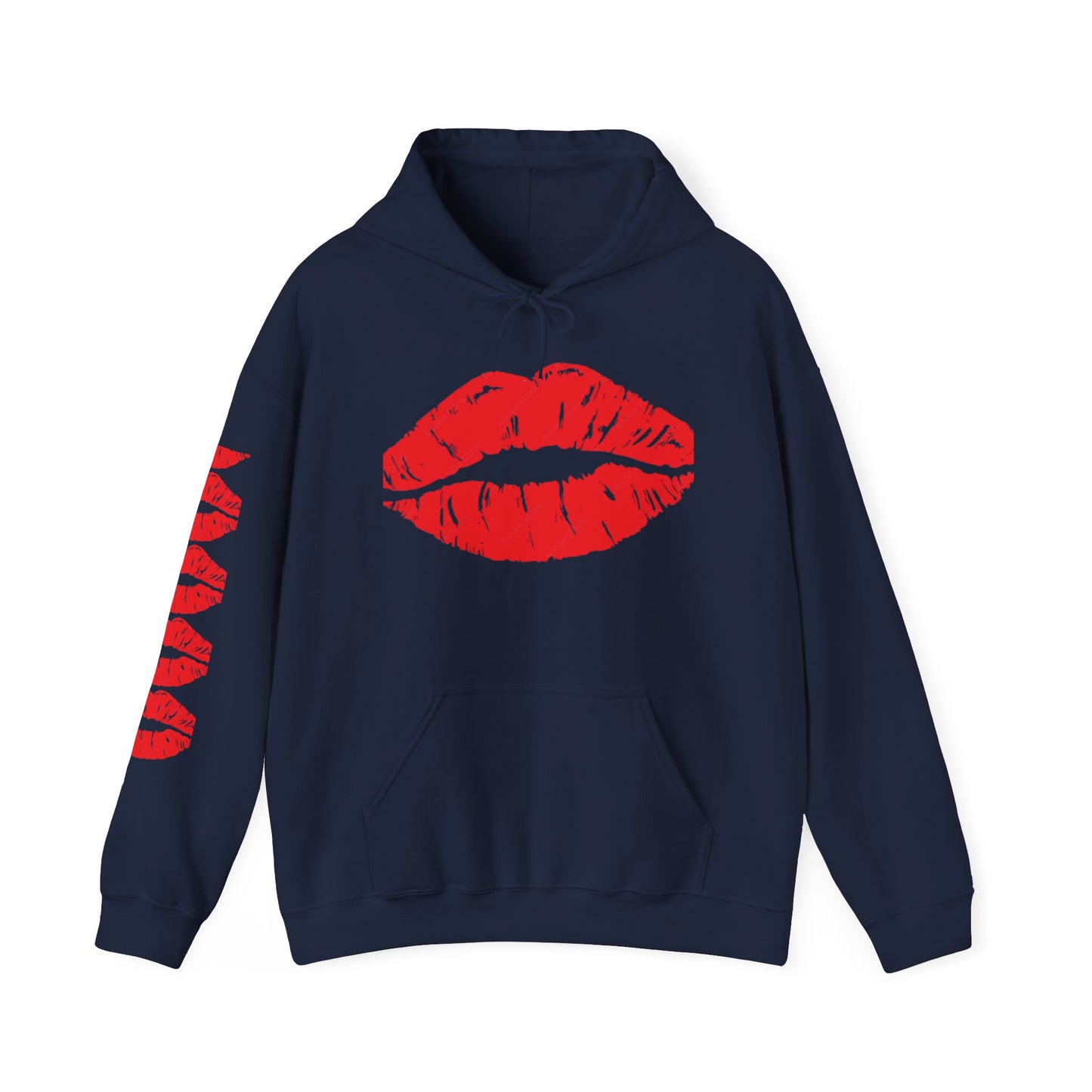 Sudadera con capucha retro hermosa mujer labios rojos