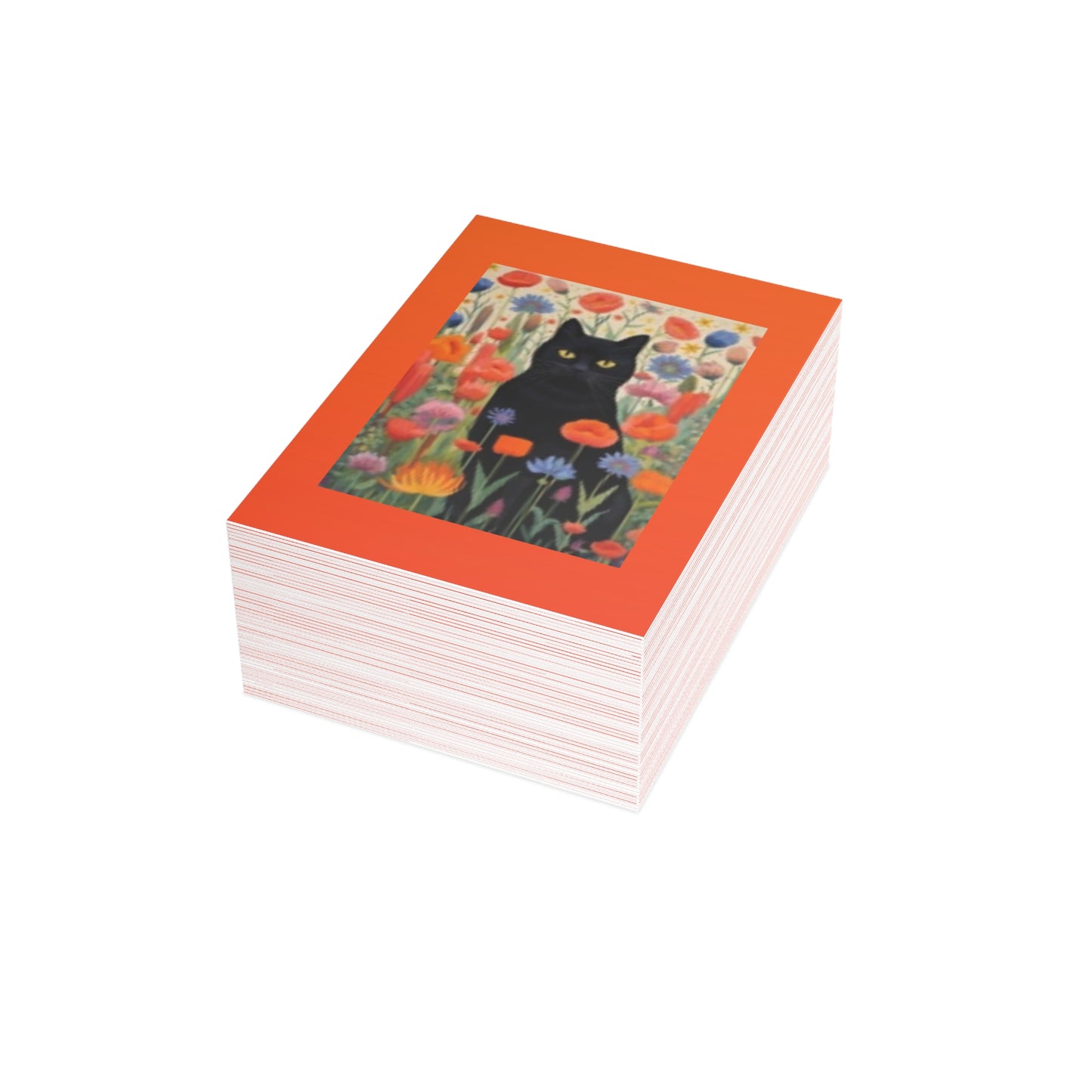 Vibrant Postcard Bundle - Cat & Wildflowers Designs with Envelopes