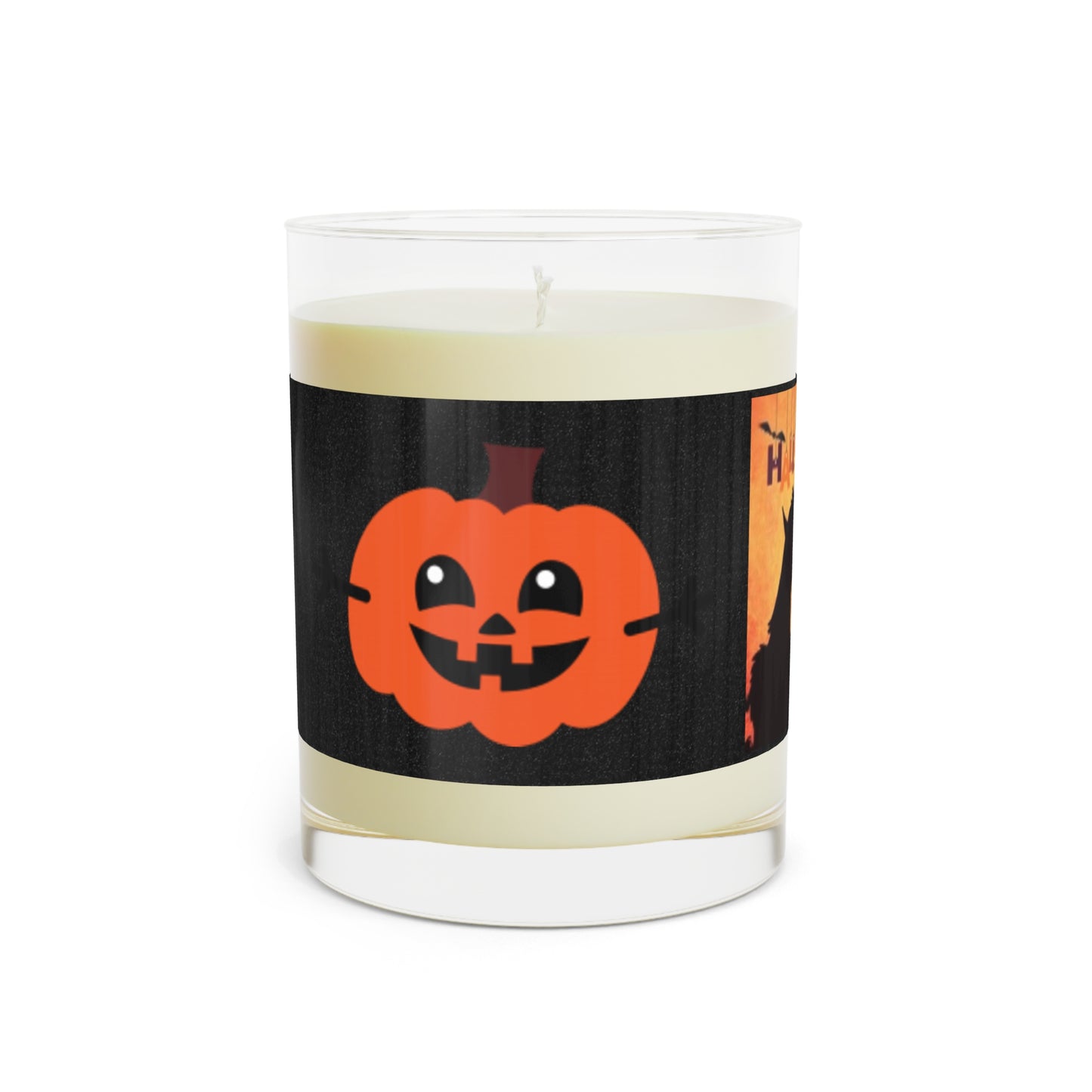 Black Cat & Pumpkins Scented Candle - Full Glass, 11oz Halloween Love This Candle In Every Room!