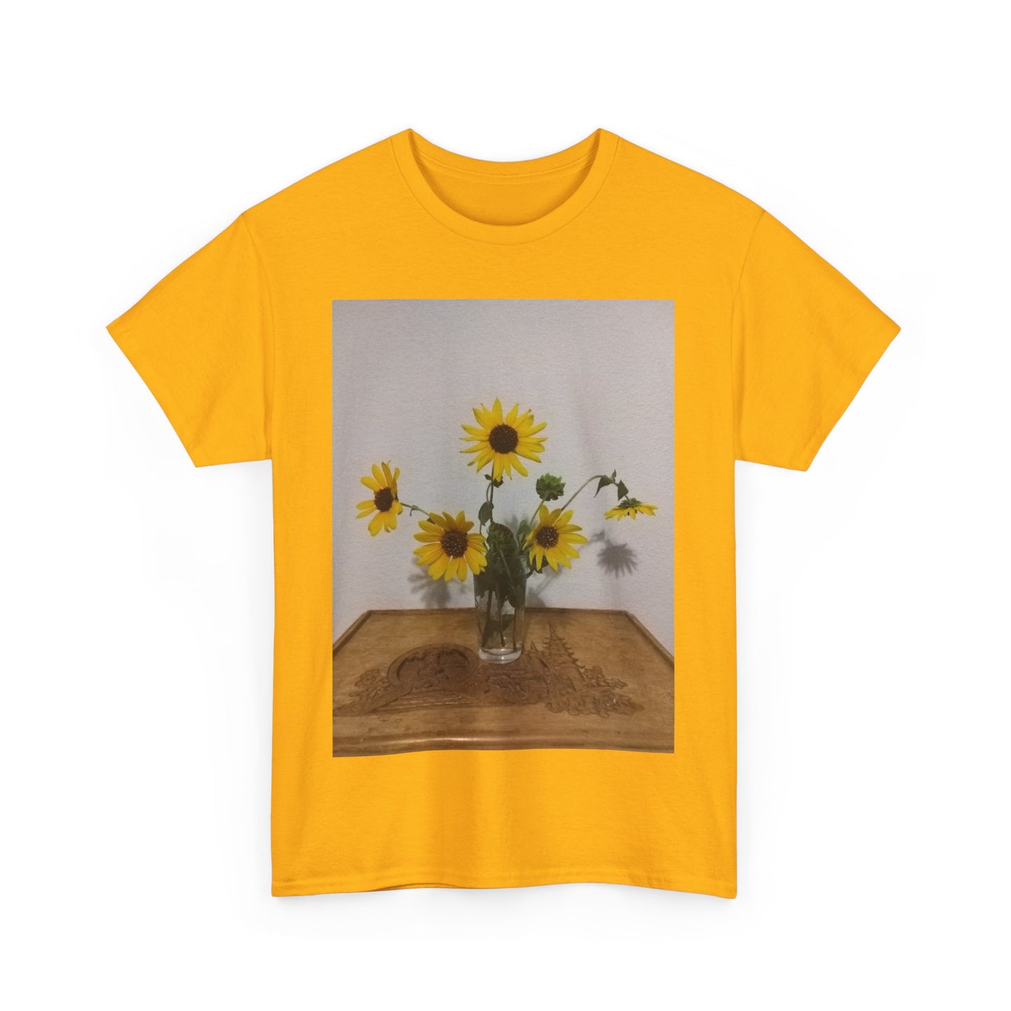 Sunflower Bouquet Unisex Heavy Cotton T-shirt, Floral Tee, Gift for Nature Lovers, Casual Wear, Summer Fashion, Eco-Friendly Shirt
