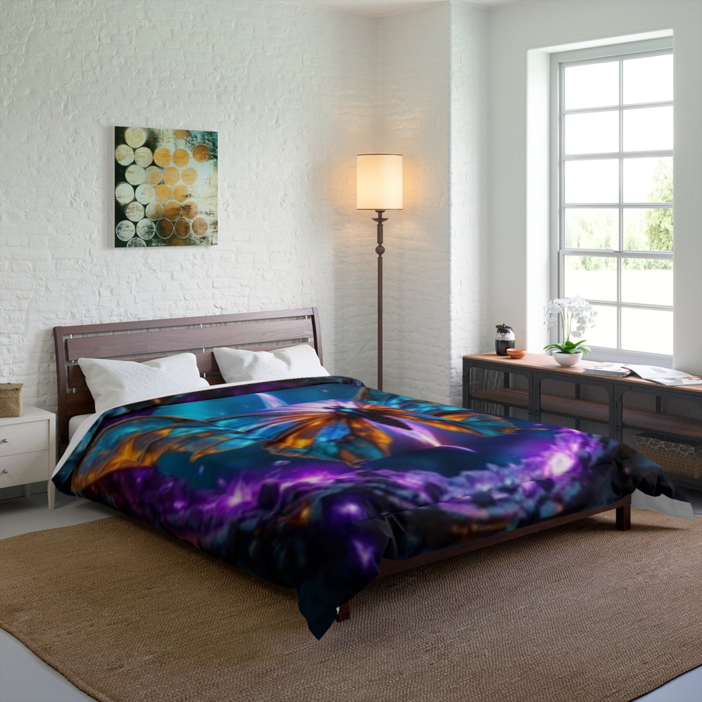 Vibrant Butterfly Comforter - Dreamy Bohemian Bedding for Cozy Spaces