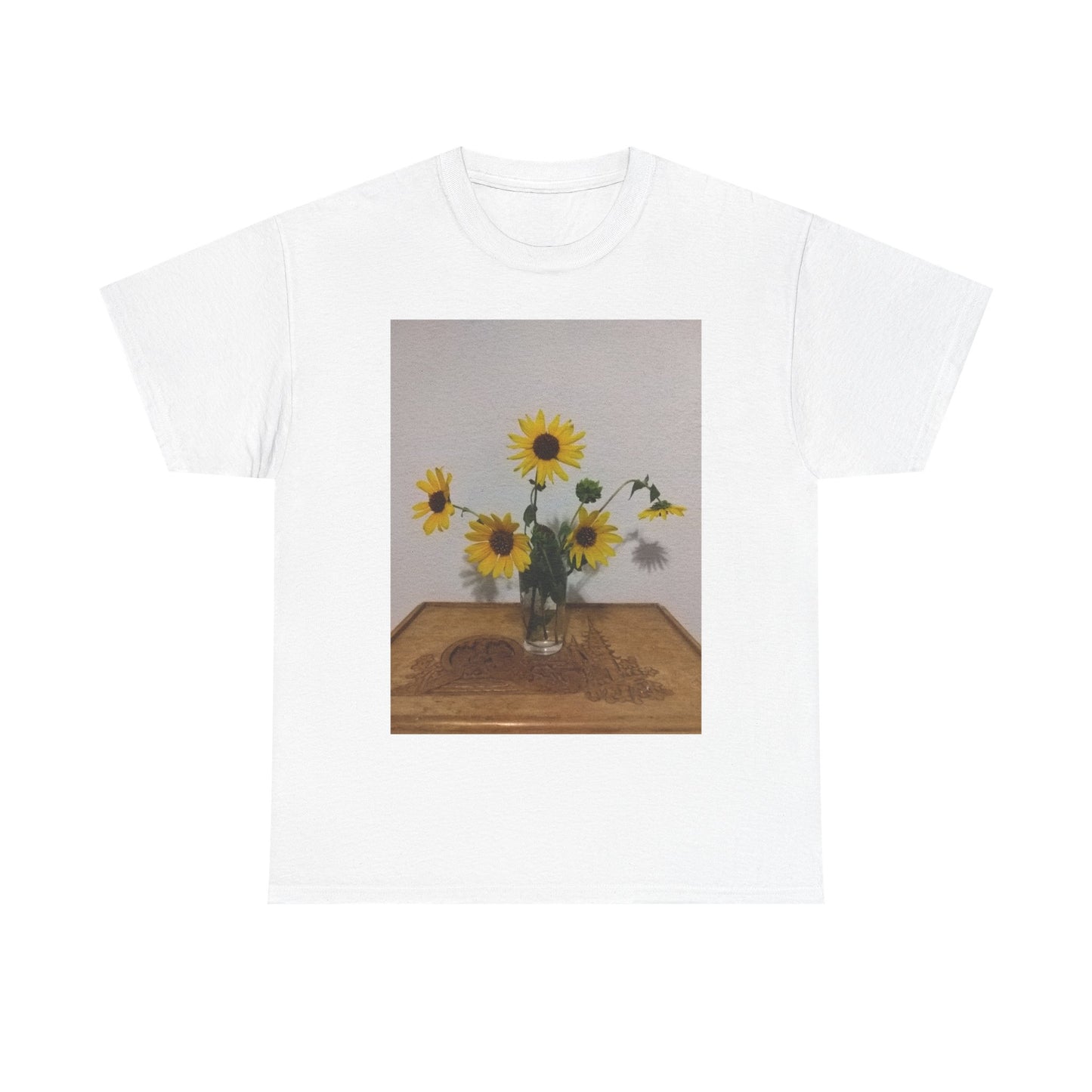 Sunflower Bouquet Unisex Heavy Cotton T-shirt, Floral Tee, Gift for Nature Lovers, Casual Wear, Summer Fashion, Eco-Friendly Shirt