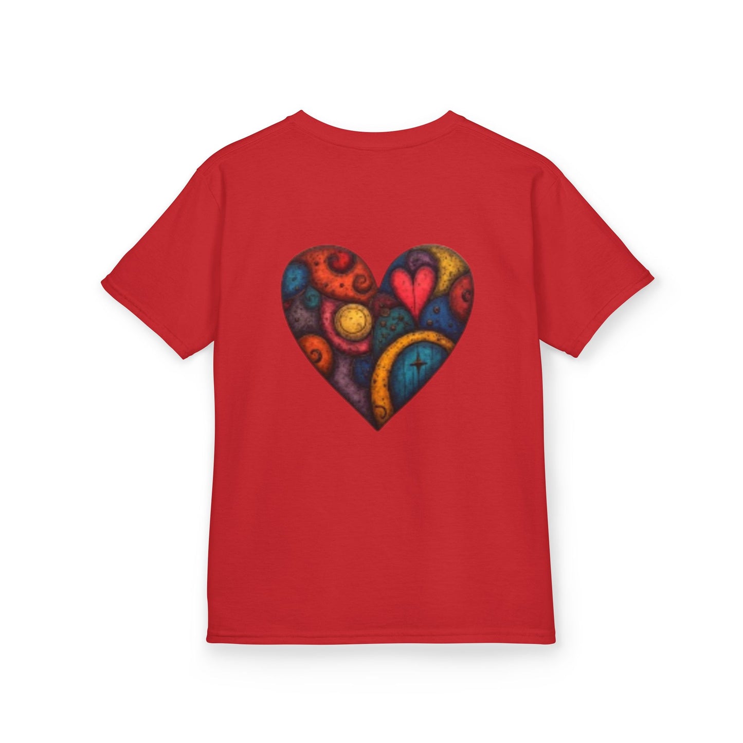 Children with Cats & Heart Kids Heavy Cotton T-shirt Looking Fabulous!