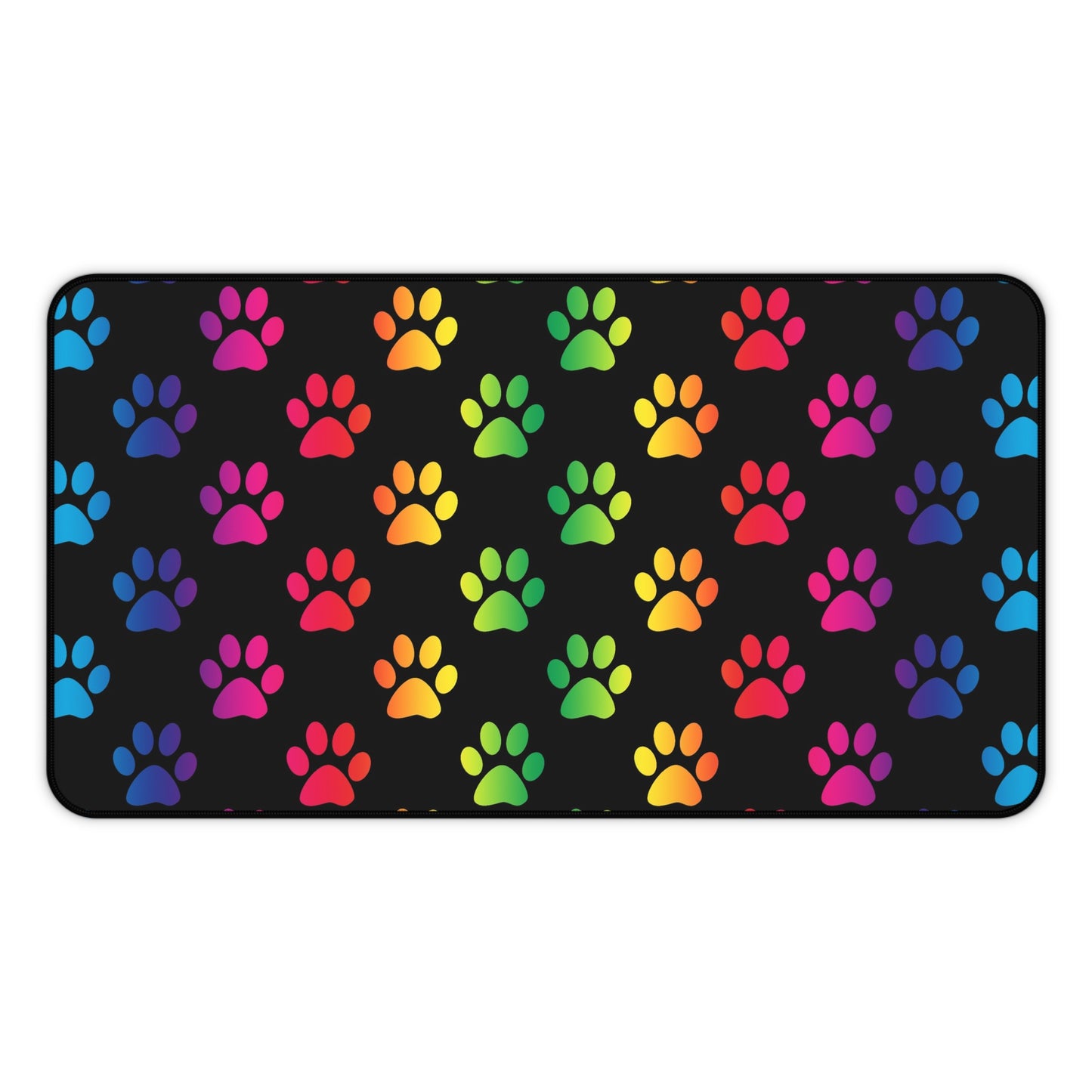 Colorful Paw Print Desk Mat - Perfect for Pet Lovers