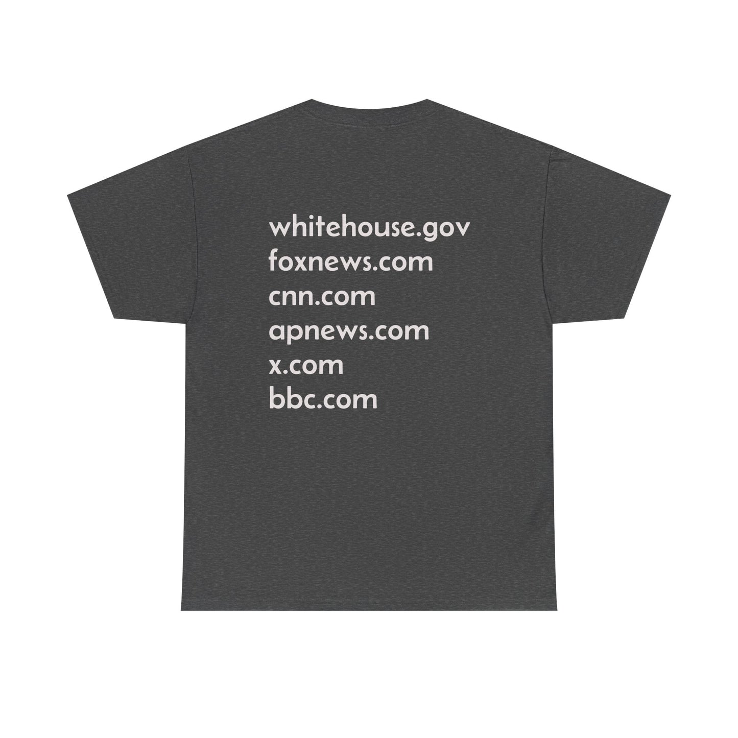 Breaking News T-shirt whitehouse.gov foxnews.com cnn.com