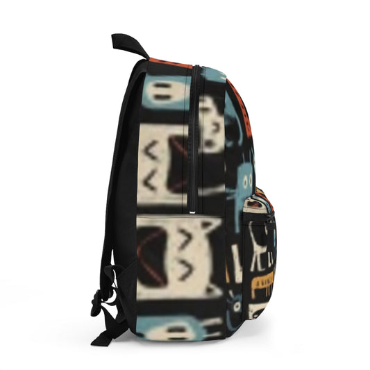 Colorful Cat and Dog Print Backpack - Fun Animal Design for Kids & Adults