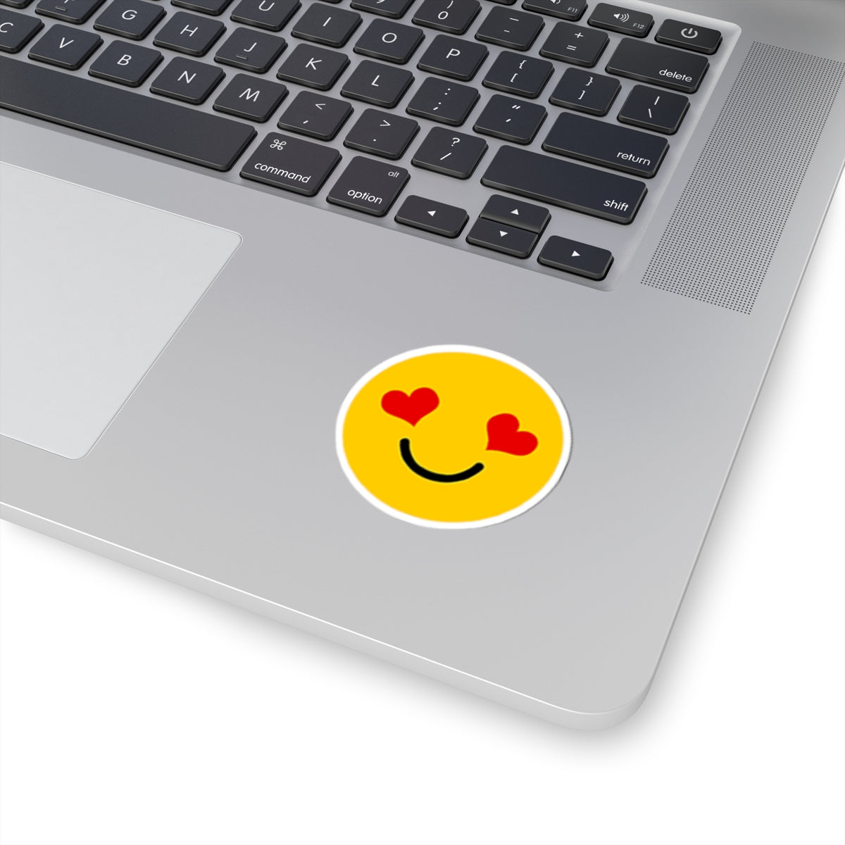 Cheerful Yellow Happy Face with Heart Eyes Stickers | Kiss-Cut Stickers for Laptops, Scrapbooking, Gift Decor, Party Favors, Kids' Crafts