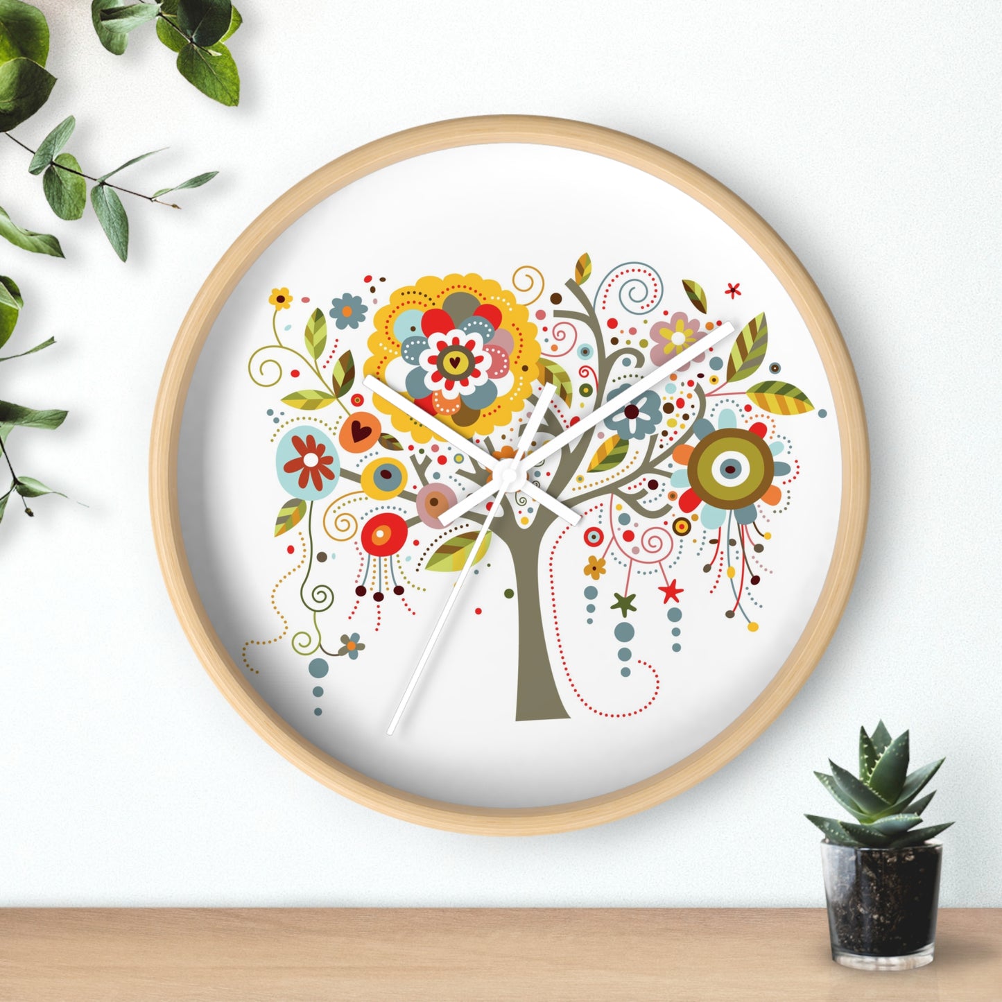Wall Clock Whimsical Tree
