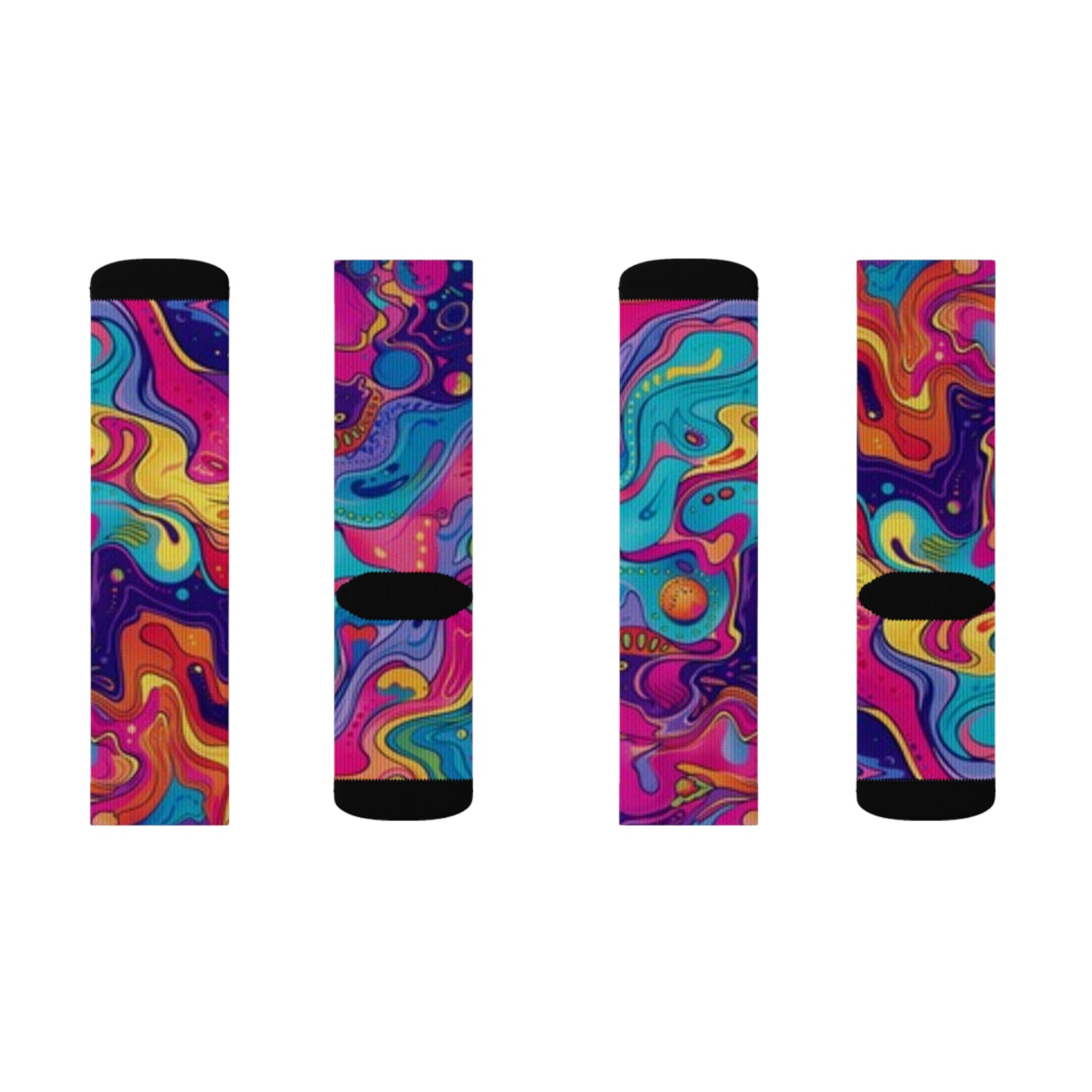 Vibrant Sublimation Socks – Colorful Abstract Design for Everyday Comfort