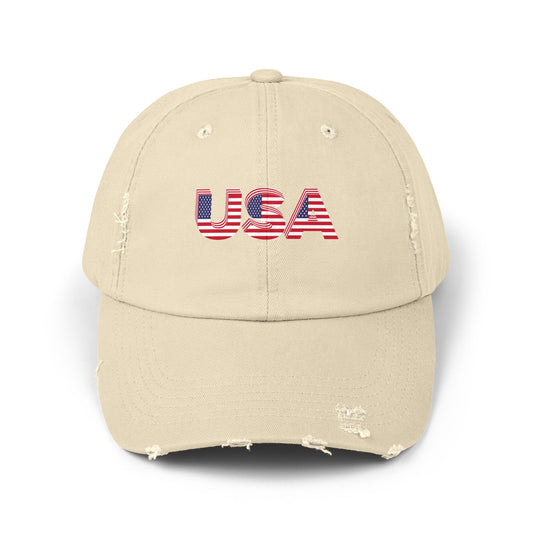 Unisex Distressed Cap - USA Flag Design - Perfect for Independence Day and Everyday Wear