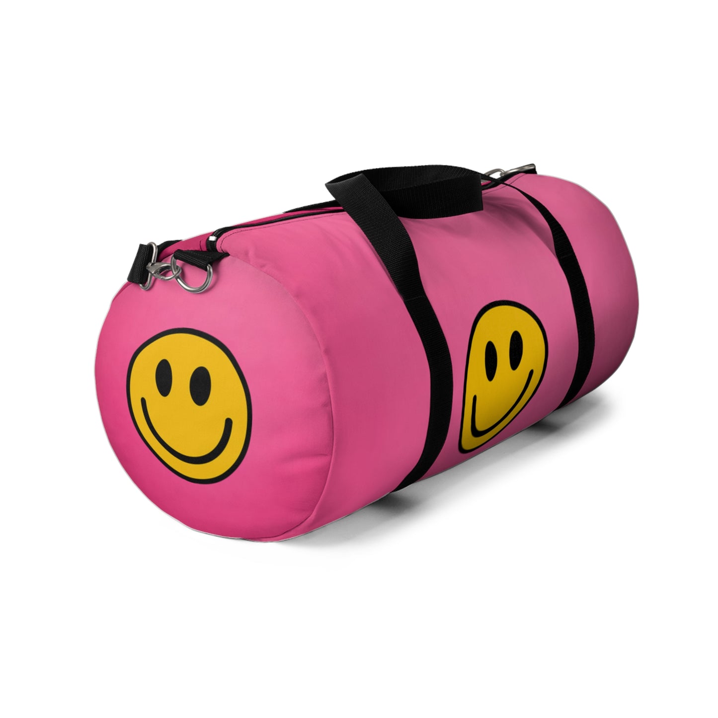Happy Face Pink Vibe Duffel Bag, Gym Bag, Travel Bag, Weekend Getaway, Smiley Face Design, Perfect for Fitness and Fun