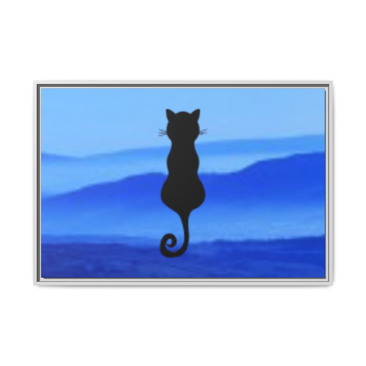 Framed Cat Silhouette Art Print, Wall Decor, Cat Lover Gift, Home Office Art, Pet Memorial