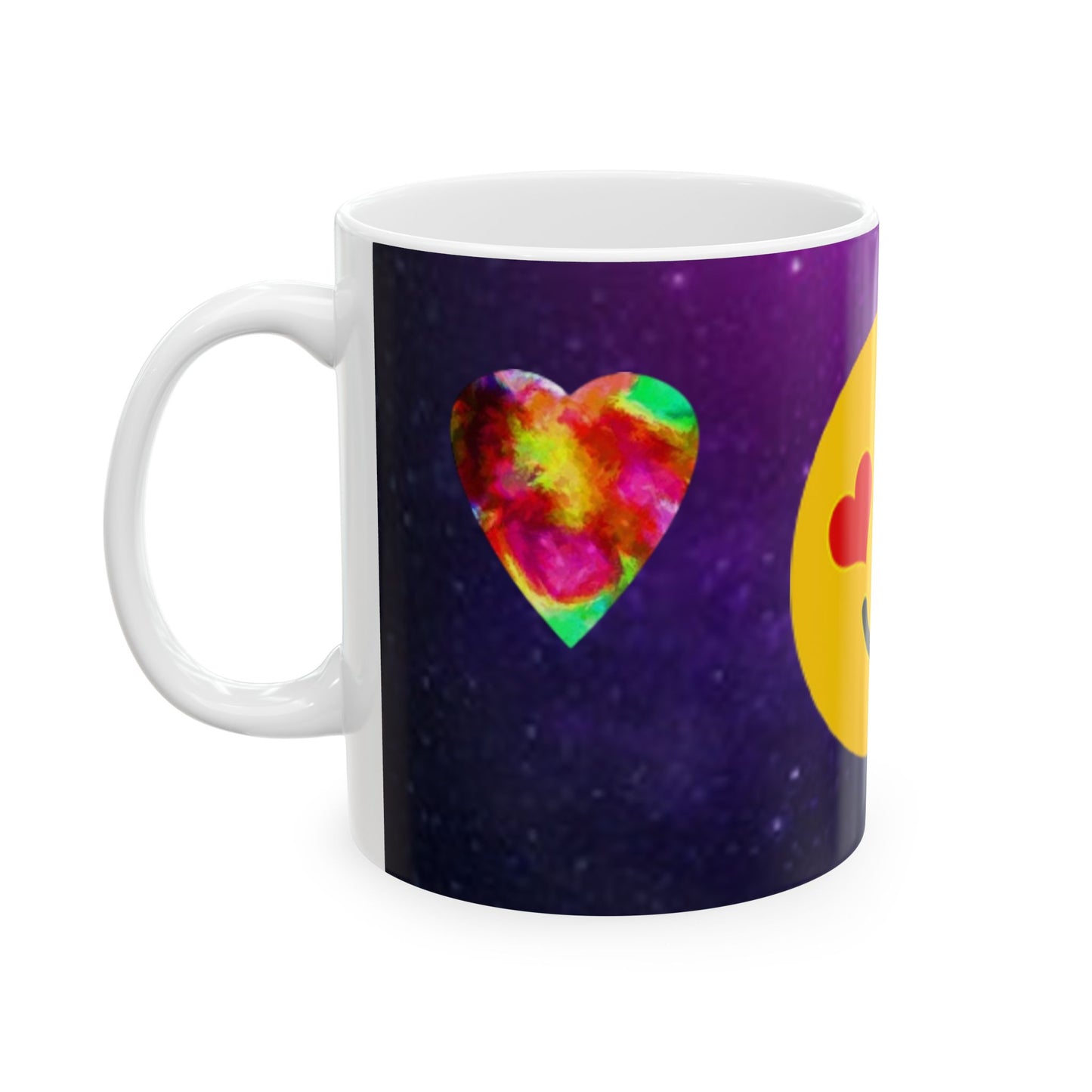 Cute Love Happy Face with Heart Eyes Ceramic Mug - Perfect Gift for Friends, Valentine's Day, Birthday, Coffee Lover, Home Decor