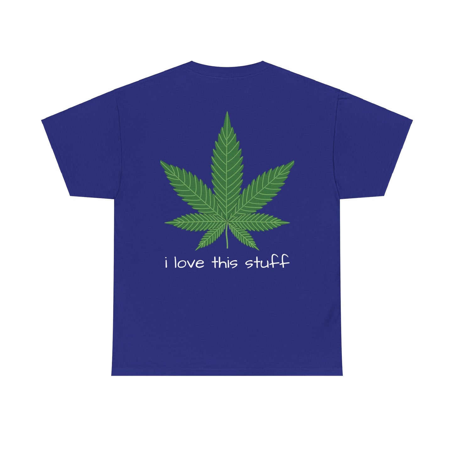 T-shirt unisexe en coton épais avec motif feuille de cannabis verte