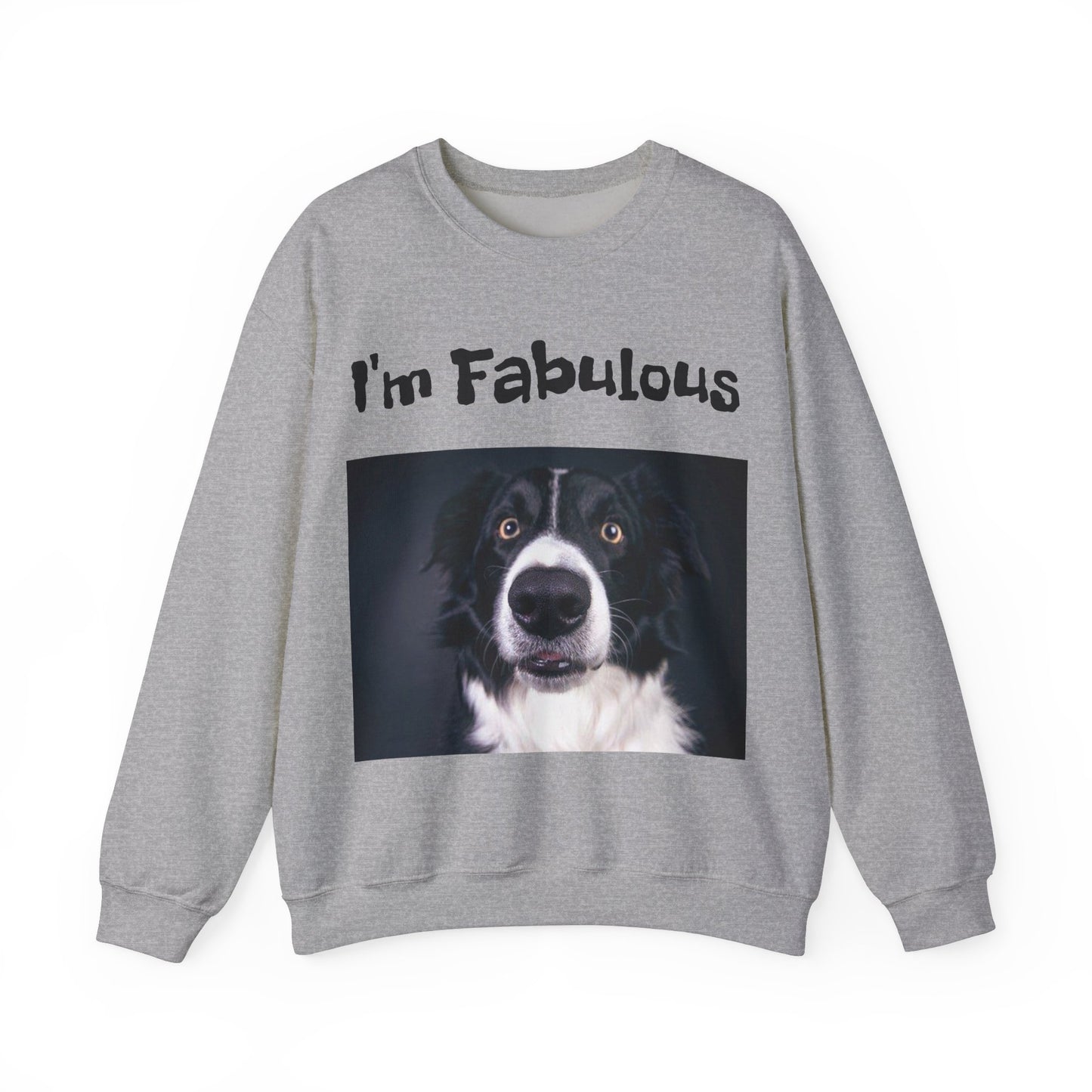 Sweat-shirt ras du cou unisexe en mélange épais I'm Fabulous Dog Pawprint™ 