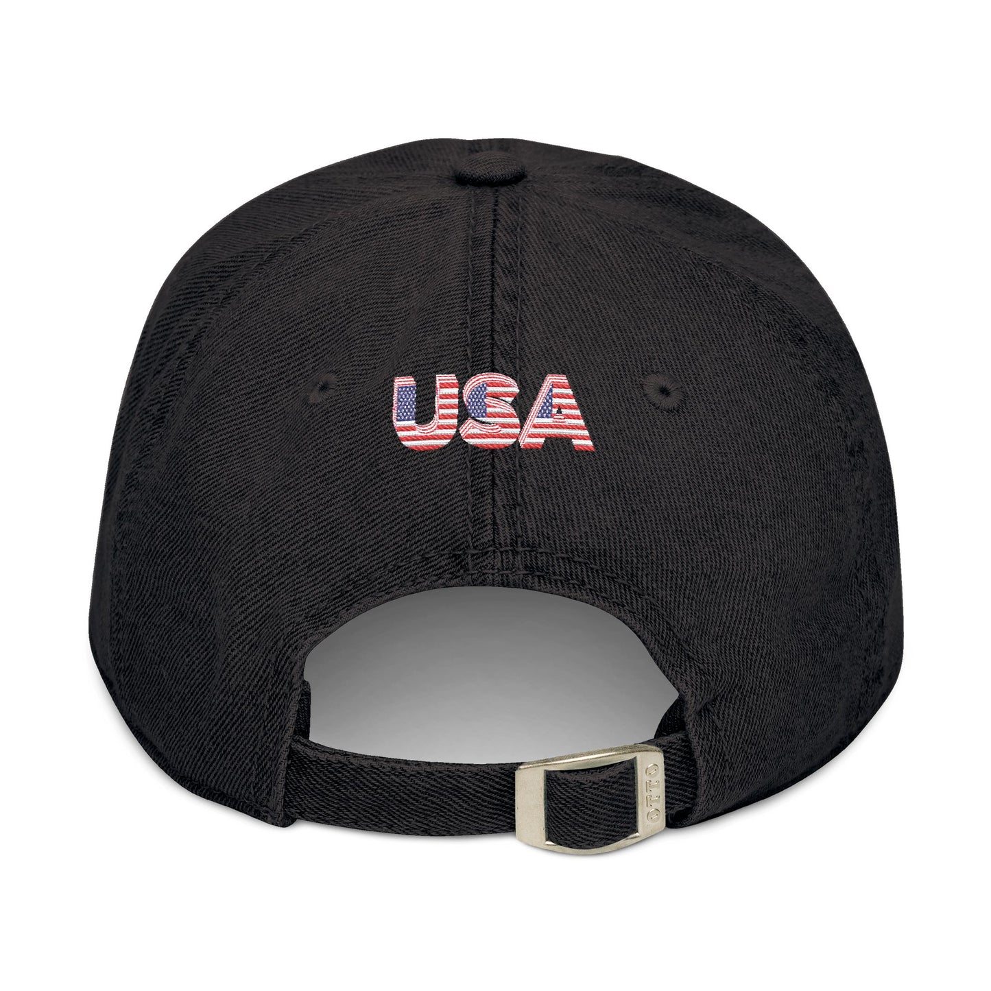 Denim Hat (Embroidery) Shookie Mookie USA Mary Jordan Red Rose