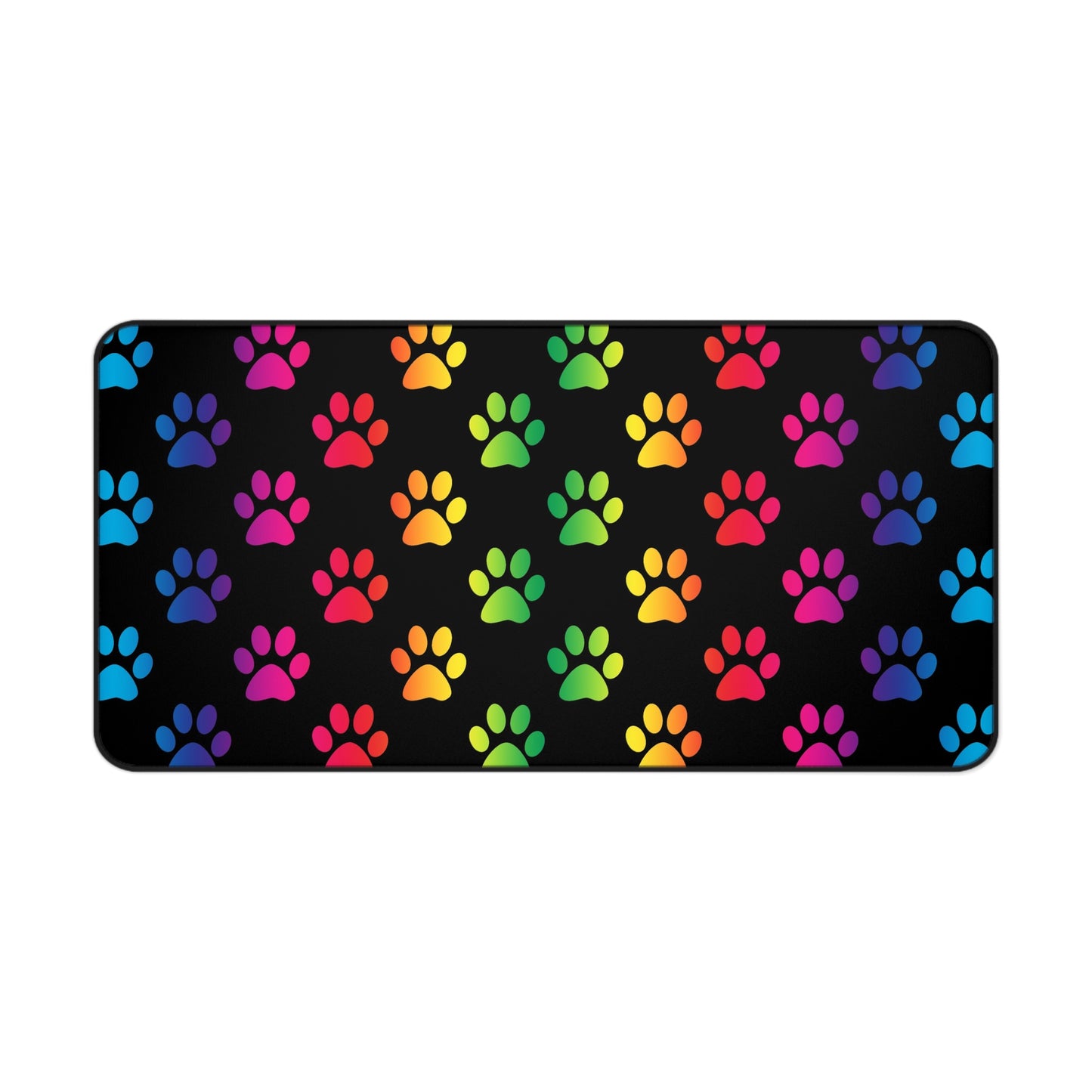 Colorful Paw Print Desk Mat - Perfect for Pet Lovers